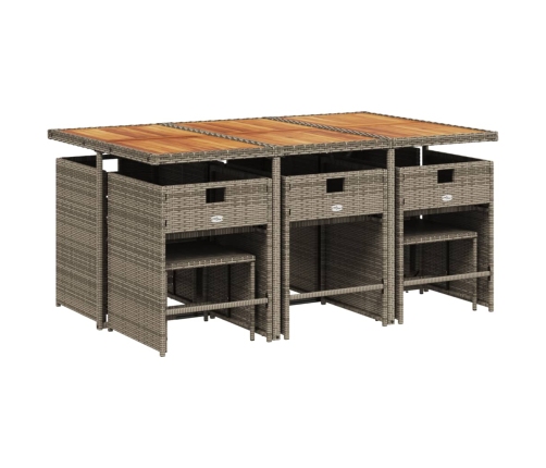 vidaXL 11-daļīgs dārza mēbeļu komplekts ar matračiem, PE rotangpalma