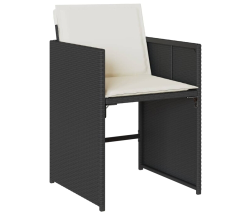 vidaXL 11-daļīgs dārza mēbeļu komplekts, matrači, melna PE rotangpalma