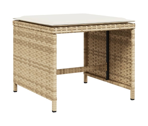 11-Daļīgs Dārza Mēbeļu Komplekts, Matrači, Bēša Pe Rotangpalma Vidaxl