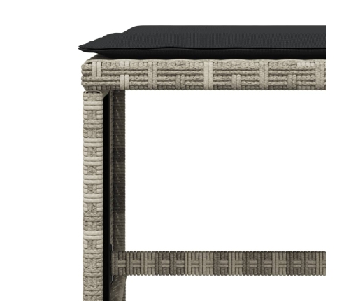 vidaXL 15-daļīgs dārza mēbeļu komplekts ar matračiem, gaiši pelēka PE