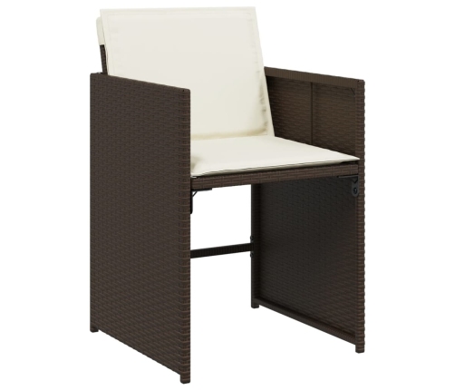 vidaXL 17-daļīgs dārza mēbeļu komplekts, matrači, brūna PE rotangpalma