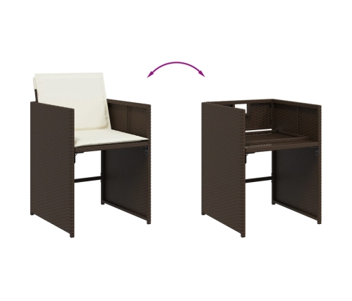 11-Daļīgs Dārza Mēbeļu Komplekts, Matrači, Brūna Pe Rotangpalma Vidaxl