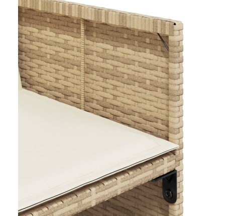 11-Daļīgs Dārza Mēbeļu Komplekts, Matrači, Bēša Pe Rotangpalma Vidaxl