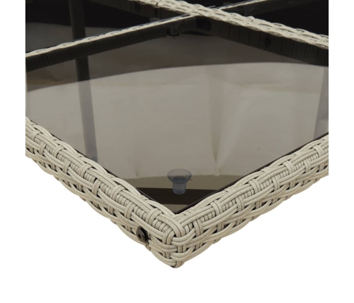 vidaXL 11-daļīgs dārza mēbeļu komplekts ar matračiem, gaiši pelēka PE