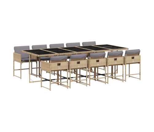 11-Daļīgs Virtuves Mēbeļu Komplekts Ar Matračiem,Pe Rotangpalma Vidaxl