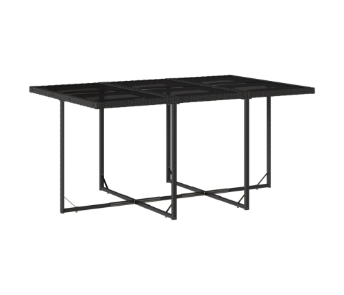 vidaXL 11-daļīgs dārza mēbeļu komplekts, matrači, melna PE rotangpalma