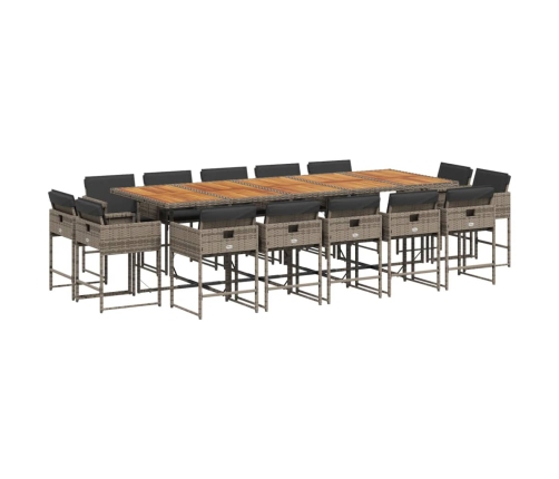 15-Daļīgs Dārza Mēbeļu Komplekts Ar Matračiem, Pe Rotangpalma Vidaxl