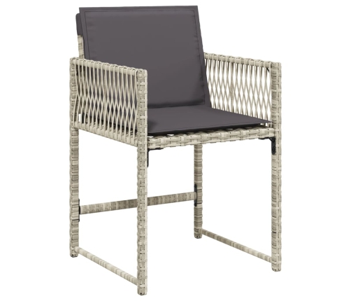 11-Daļīgs Dārza Mēbeļu Komplekts Ar Matračiem, Gaiši Pelēka Pe Vidaxl