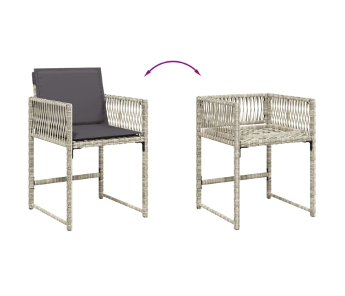 11-Daļīgs Dārza Mēbeļu Komplekts Ar Matračiem, Gaiši Pelēka Pe Vidaxl