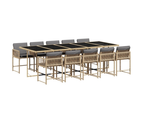 11-Daļīgs Virtuves Mēbeļu Komplekts Ar Matračiem,Pe Rotangpalma Vidaxl