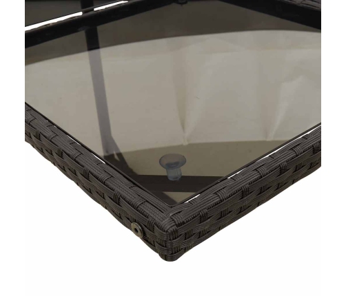 vidaXL 11-daļīgs dārza mēbeļu komplekts, matrači, melna PE rotangpalma