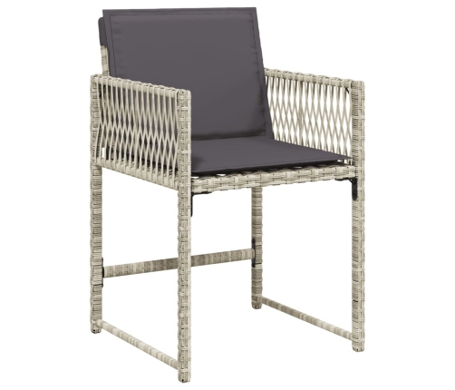 11-Daļīgs Dārza Mēbeļu Komplekts Ar Matračiem, Gaiši Pelēka Pe Vidaxl