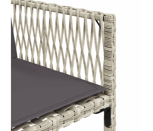 11-Daļīgs Dārza Mēbeļu Komplekts Ar Matračiem, Gaiši Pelēka Pe Vidaxl