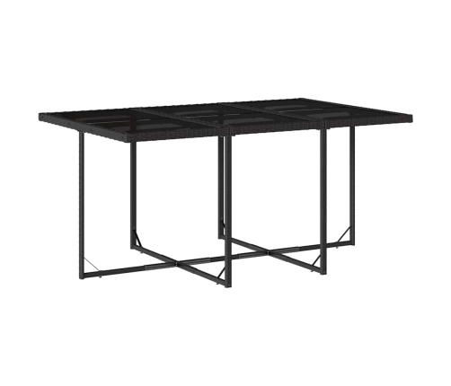 vidaXL 11-daļīgs dārza mēbeļu komplekts, matrači, melna PE rotangpalma