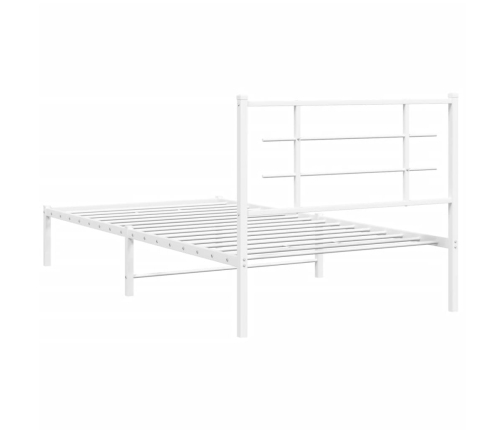 Gultas Rāmis Ar Galvgali, Balts Metāls, 100X200 Cm Vidaxl