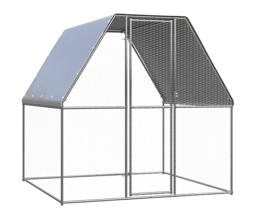 vidaXL vistu būris, 2x2x2 m, sudrabains un pelēks, cinkots tērauds