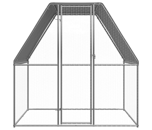 vidaXL vistu būris, 2x2x2 m, sudrabains un pelēks, cinkots tērauds
