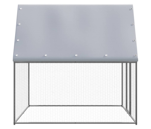 vidaXL vistu būris, 2x2x2 m, sudrabains un pelēks, cinkots tērauds