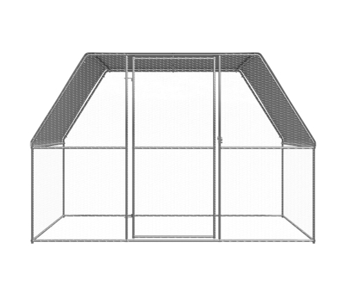 vidaXL vistu būris, 3x2x2 m, sudrabains un pelēks, cinkots tērauds