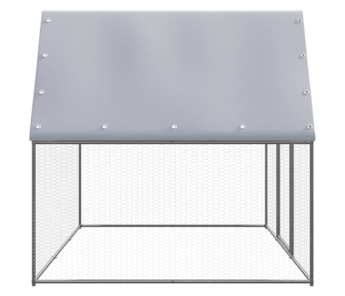 vidaXL vistu būris, 3x2x2 m, sudrabains un pelēks, cinkots tērauds