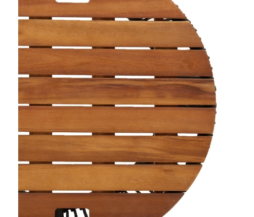 vidaXL dārza galdiņi, 2 gab., koka virsma, melni, PE rotangpalma