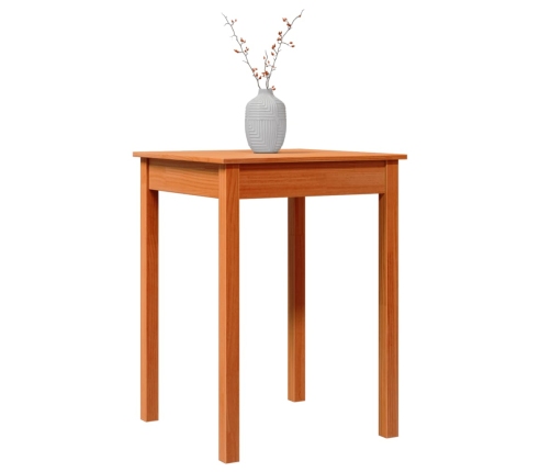 vidaXL virtuves galds, vaska brūnas, 55x55x75 cm, priedes masīvkoks