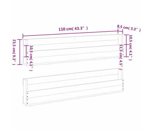 vidaXL sienas apavu plaukti, 2gab., 110x8,5x23,5cm, brūns priedes koks