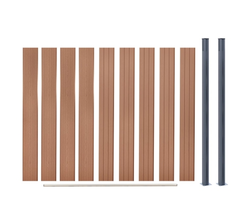 Žoga Paneļu Komplekts, Brūns, 180X186 Cm, Wpc Vidaxl