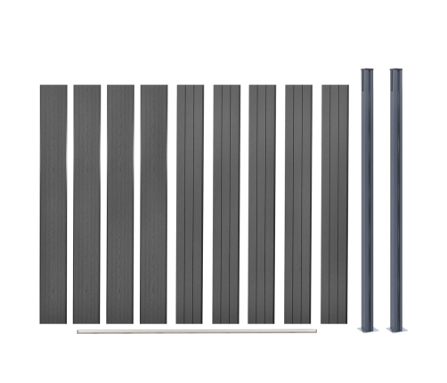 Žoga Panelis, Pelēks, 180X186 Cm, Wpc Vidaxl