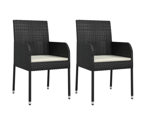 vidaXL 9-daļīgs dārza mēbeļu komplekts, matrači, melns, PE rotangpalma