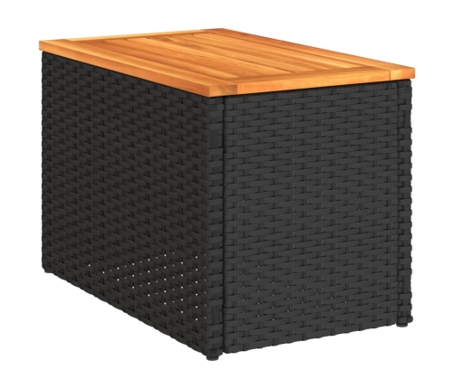 vidaXL dārza galdiņi, 2 gab., melni, 55x34x37cm, PE rotangpalma, koks