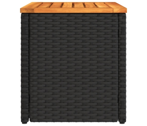 vidaXL dārza galdiņi, 2 gab., melni, 55x34x37cm, PE rotangpalma, koks