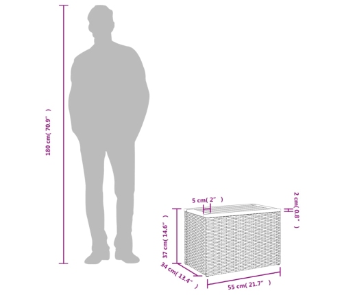 vidaXL dārza galdiņi, 2 gab., melni, 55x34x37cm, PE rotangpalma, koks