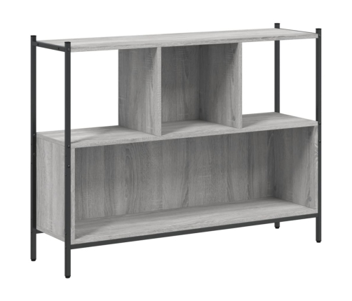 vidaXL grāmatplaukts, pelēka koka, 102x28x77,5 cm, inženierijas koks