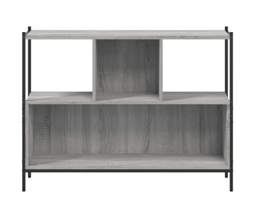 vidaXL grāmatplaukts, pelēka koka, 102x28x77,5 cm, inženierijas koks