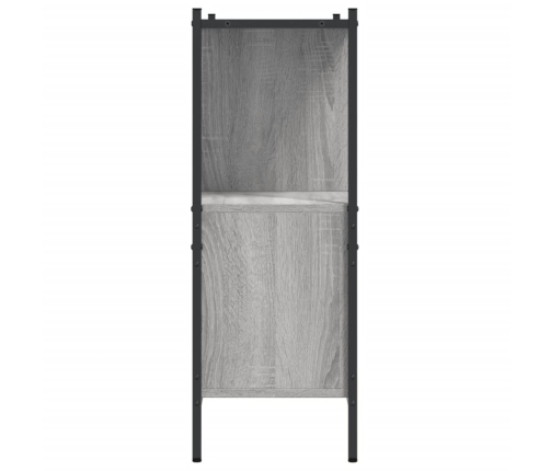 vidaXL grāmatplaukts, pelēka koka, 102x28x77,5 cm, inženierijas koks