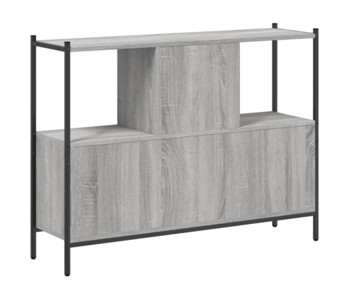 vidaXL grāmatplaukts, pelēka koka, 102x28x77,5 cm, inženierijas koks