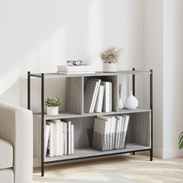 Grāmatplaukts, Pelēka Koka, 102X28X77,5 Cm, Inženierijas Koks Vidaxl Grāmatplaukts, Pelēka Koka, 102X28X77,5 Cm, Inženierijas Koks Vidaxl