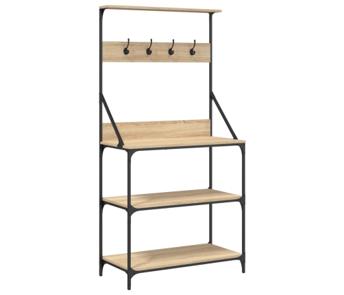 vidaXL virtuves plaukts, 4 līmeņi, koka krāsa,  inženierijas koks