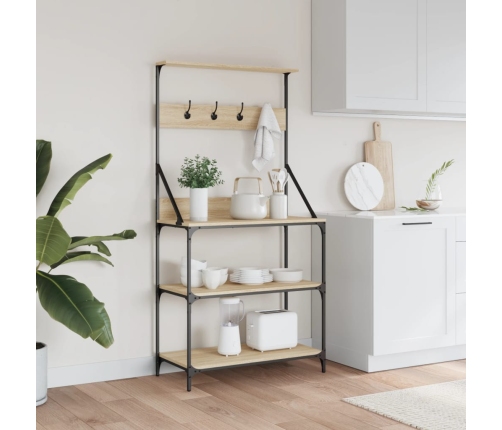 vidaXL virtuves plaukts, 4 līmeņi, koka krāsa,  inženierijas koks