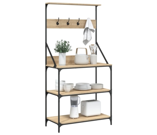 vidaXL virtuves plaukts, 4 līmeņi, koka krāsa,  inženierijas koks