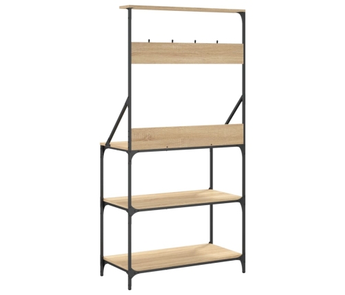 vidaXL virtuves plaukts, 4 līmeņi, koka krāsa,  inženierijas koks