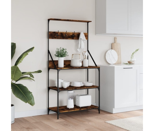 vidaXL virtuves plaukts, 4 līmeņi, ozolkoka, inženierijas koks