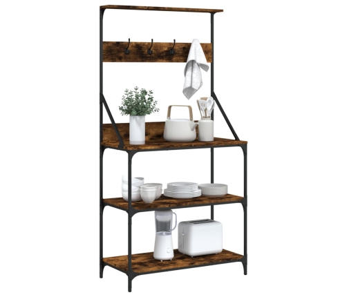 vidaXL virtuves plaukts, 4 līmeņi, ozolkoka, inženierijas koks