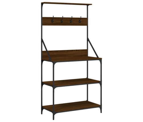 vidaXL virtuves plaukts, 4 līmeņi, brūns ozols, inženierijas koks