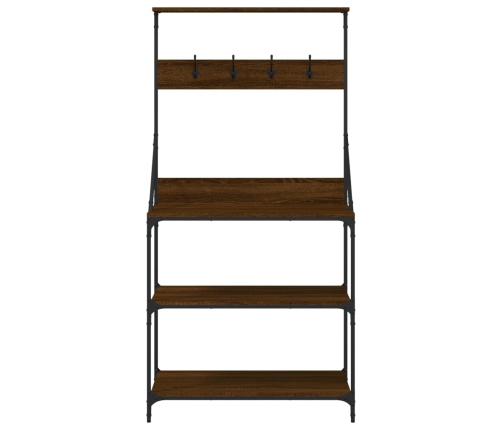 vidaXL virtuves plaukts, 4 līmeņi, brūns ozols, inženierijas koks