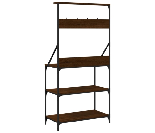 vidaXL virtuves plaukts, 4 līmeņi, brūns ozols, inženierijas koks