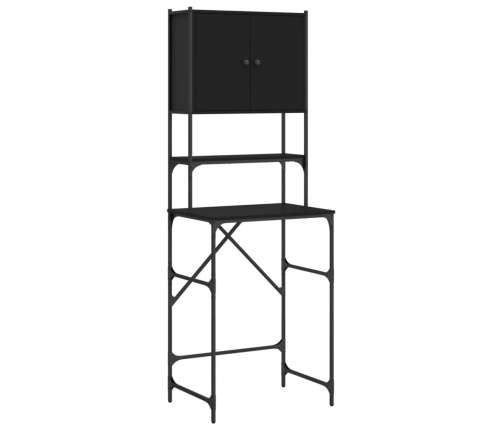 vidaXL veļasmašīnas skapītis, 68x48,5x194 cm, melns