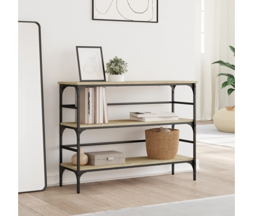 vidaXL konsoles galdiņš, koka krāsa, 100x32x75 cm, inženierijas koks