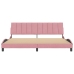 vidaXL gultas rāmis ar galvgali, rozā samts, 200x200 cm